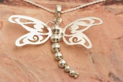 Sterling Silver Dragonfly Pendant by Navajo Artist Artie Yellowhorse